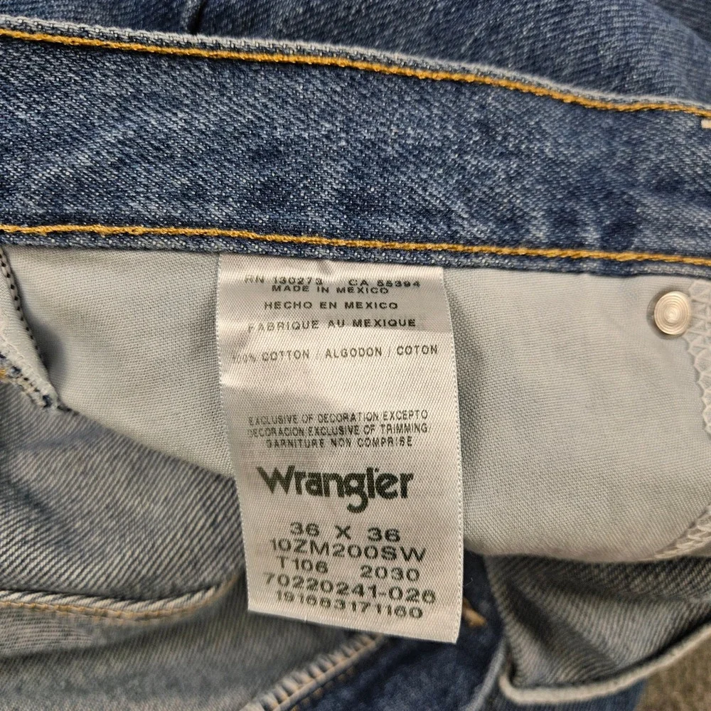 Wrangler Authentics Mens Straight Leg Jeans 36x36 Stonewash Blue 10ZM200SW Denim